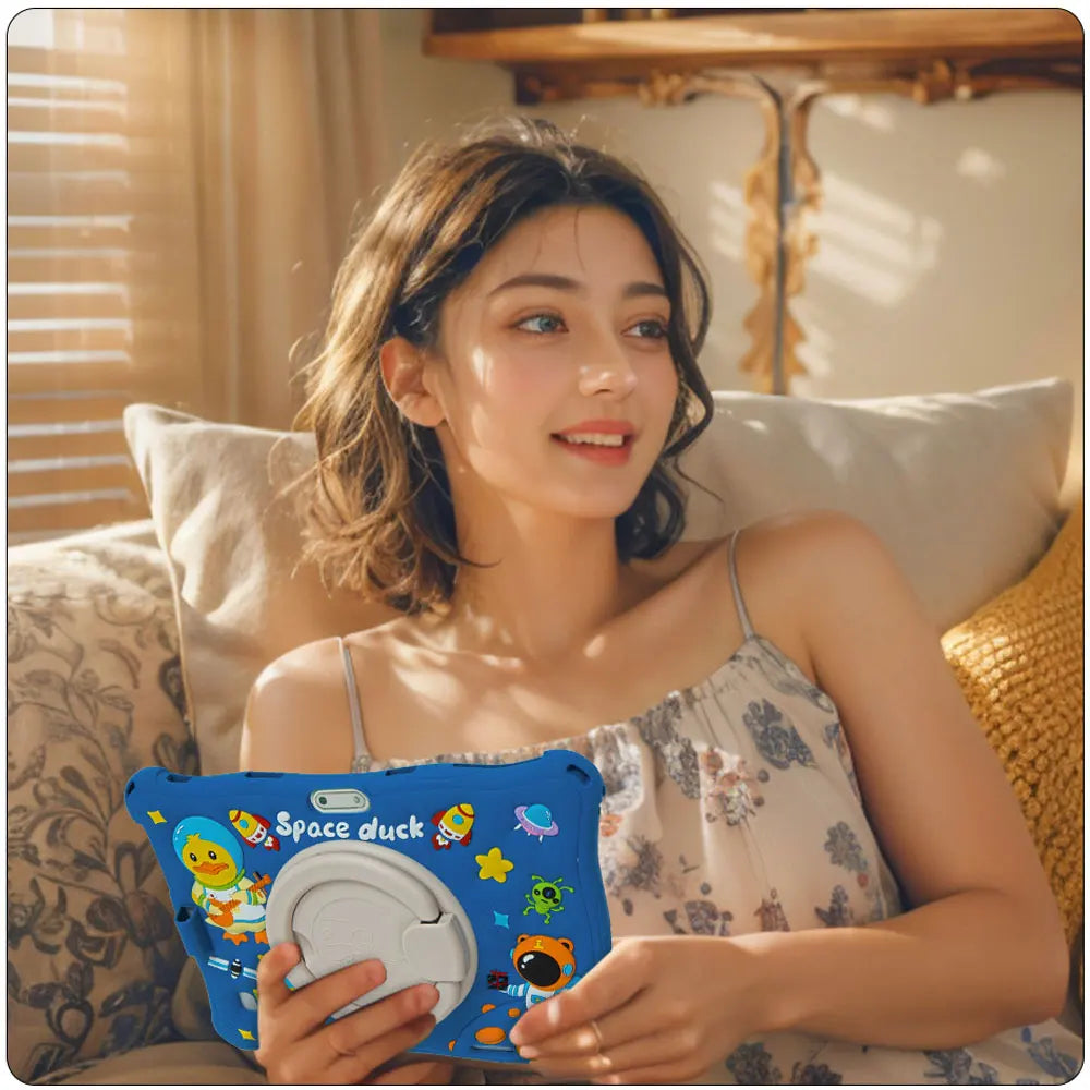 BDF-Tablette Android 11 pour enfants, 10.1 pouces, 4 Go de RAM, 64 Go de ROM, emplacement pour carte graphique 3G, logiciel intégré pour enfants, WiFi, Bluetooth