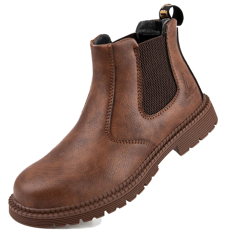 Bottes de sécurité imperméables pour hommes, chaussures de travail Parker en acier, anti-écrasement, résistantes aux coups de couteau, motard